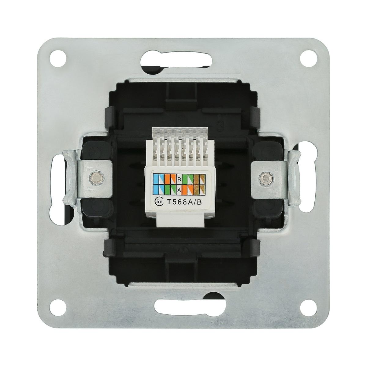 Розетка LK Studio компьютерная RJ-45 кат. 5е с накладкой (черный бархат) LK80 846108-1