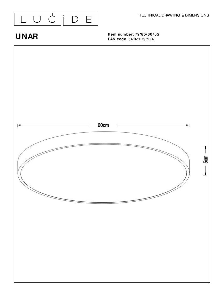 Потолочный светодиодный светильник Lucide Unar 79185/60/02