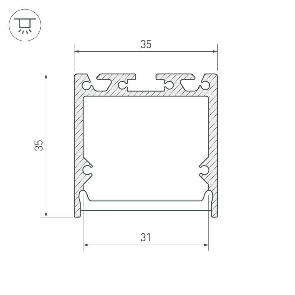 Профиль Arlight SL-LINE-3535-2000 ANOD 019306