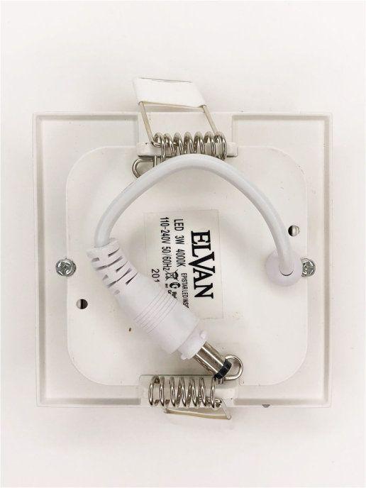 Встраиваемый светодиодный светильник Elvan VLS-102SQ-3W-WH-Wh