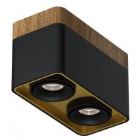 Светильник накладной TUBING 2 Wooden 30 Black-Gold Ledron