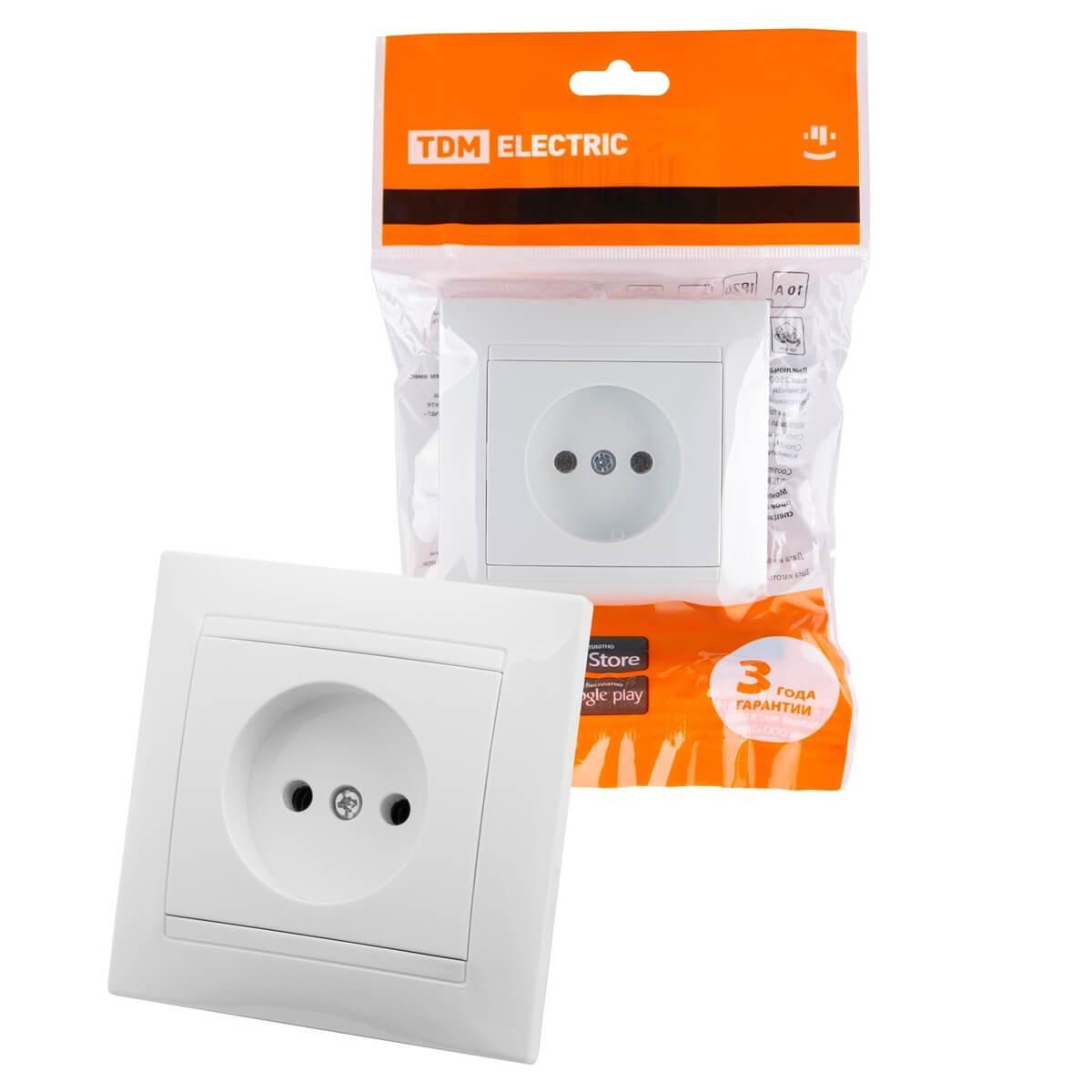Розетка 2P TDM Electric Лама белая SQ1815-0022