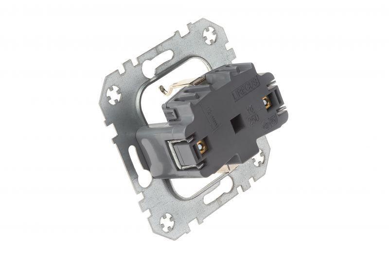 Розетка 2P+E Liregus Epsilon с крышкой антрацит 28-1065