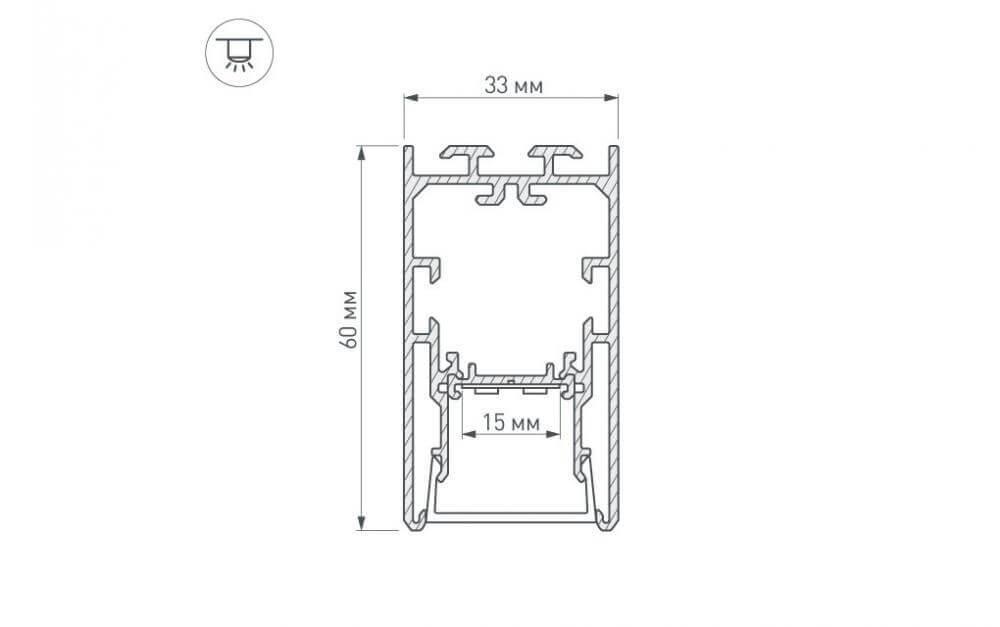 Профиль с рассеивателем Arlight S2-LINE-3360-2500 ANOD+OPAL 021171