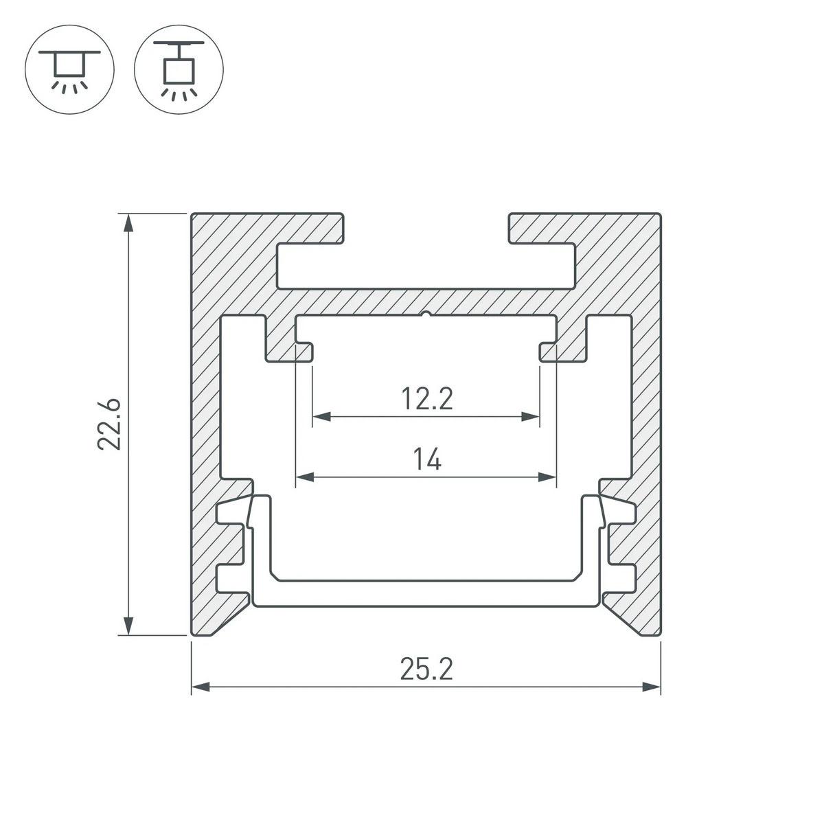 Профиль Arlight SL-LINE-2522-2500 WHITE 043110