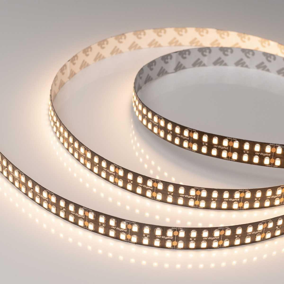 Светодиодная лента Arlight 4W/m 320Led/m 2835SMD теплый белый 5M RT-A320-Black-15mm 24V Warm3000 032610(2)