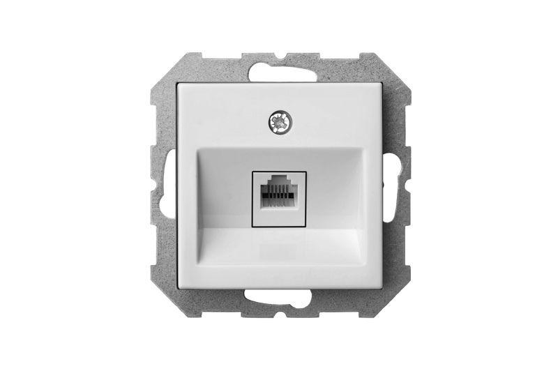 Розетка RJ11 Liregus Epsilon белый 28-030