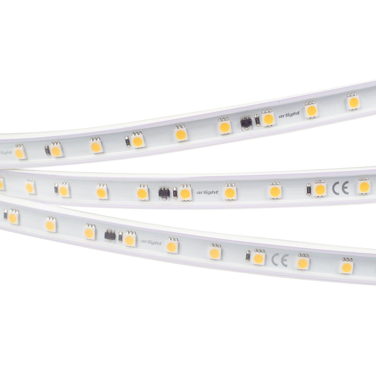 Светодиодная влагозащищенная лента Arlight 8W/m 54LED/m 5060SMD холодный белый 50M ARL-PV-B54-15.5mm 230V White6000 027056(2)