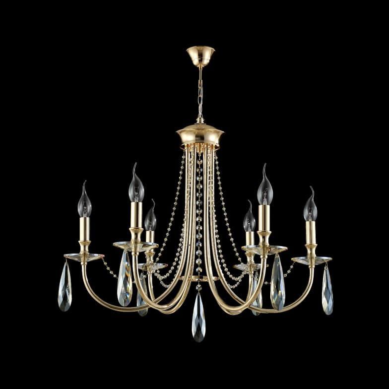 Подвесная люстра Crystal Lux Victoria SP6 Gold/Amber