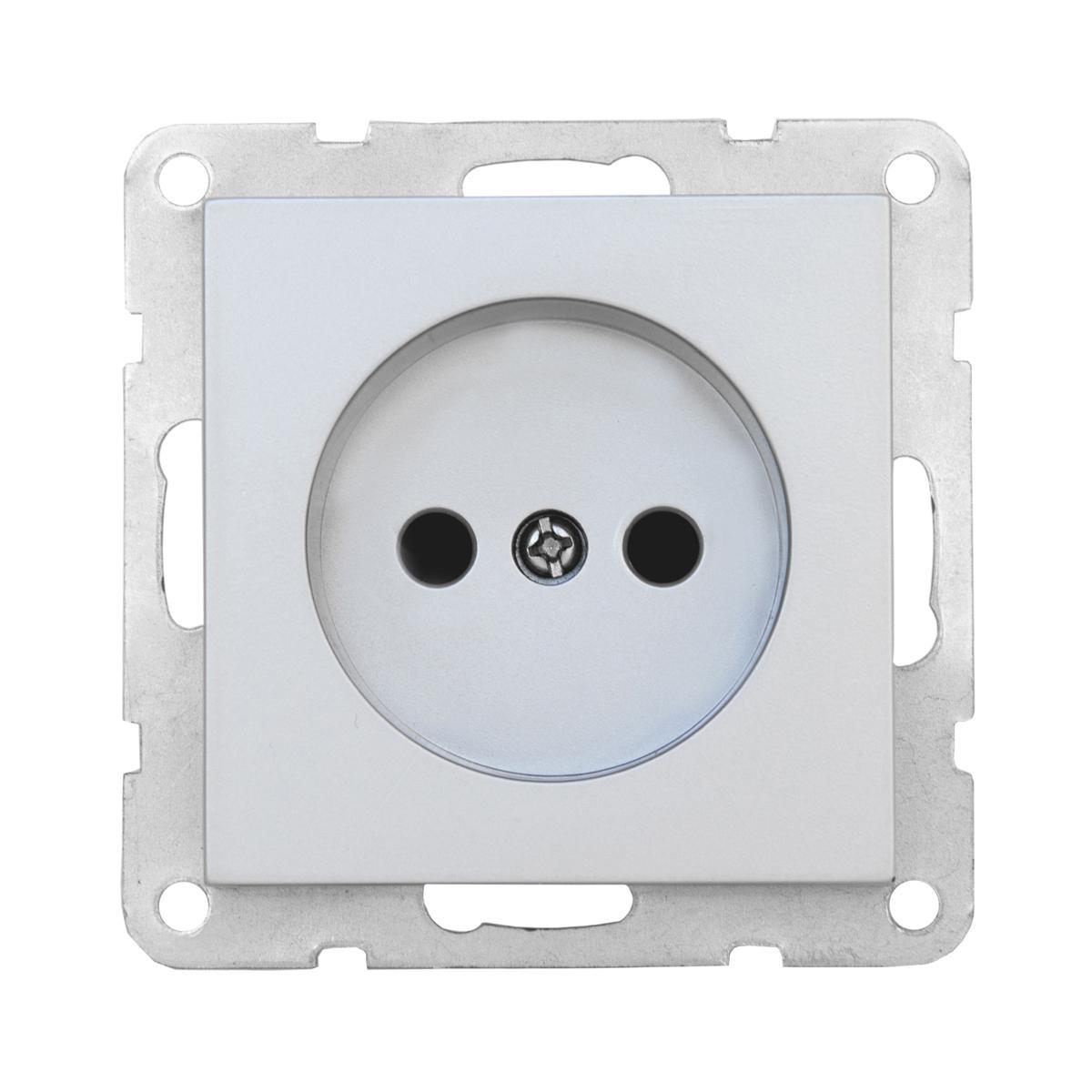 Розетка LK Studio без з/к, со шторками (серебристый металлик) LK80 843303-1