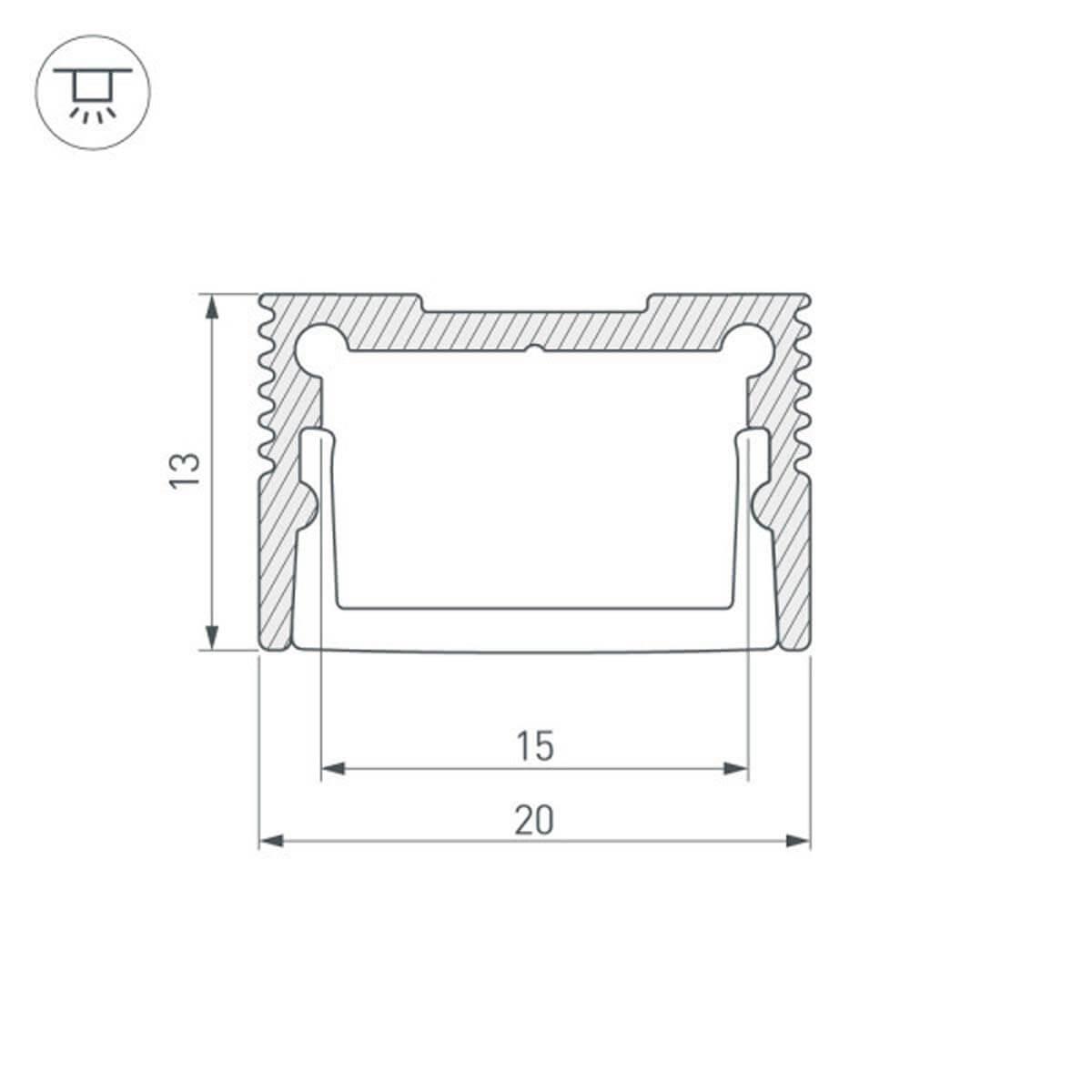 Профиль Arlight SL-SLIM20-H13-3000 ANOD 036036