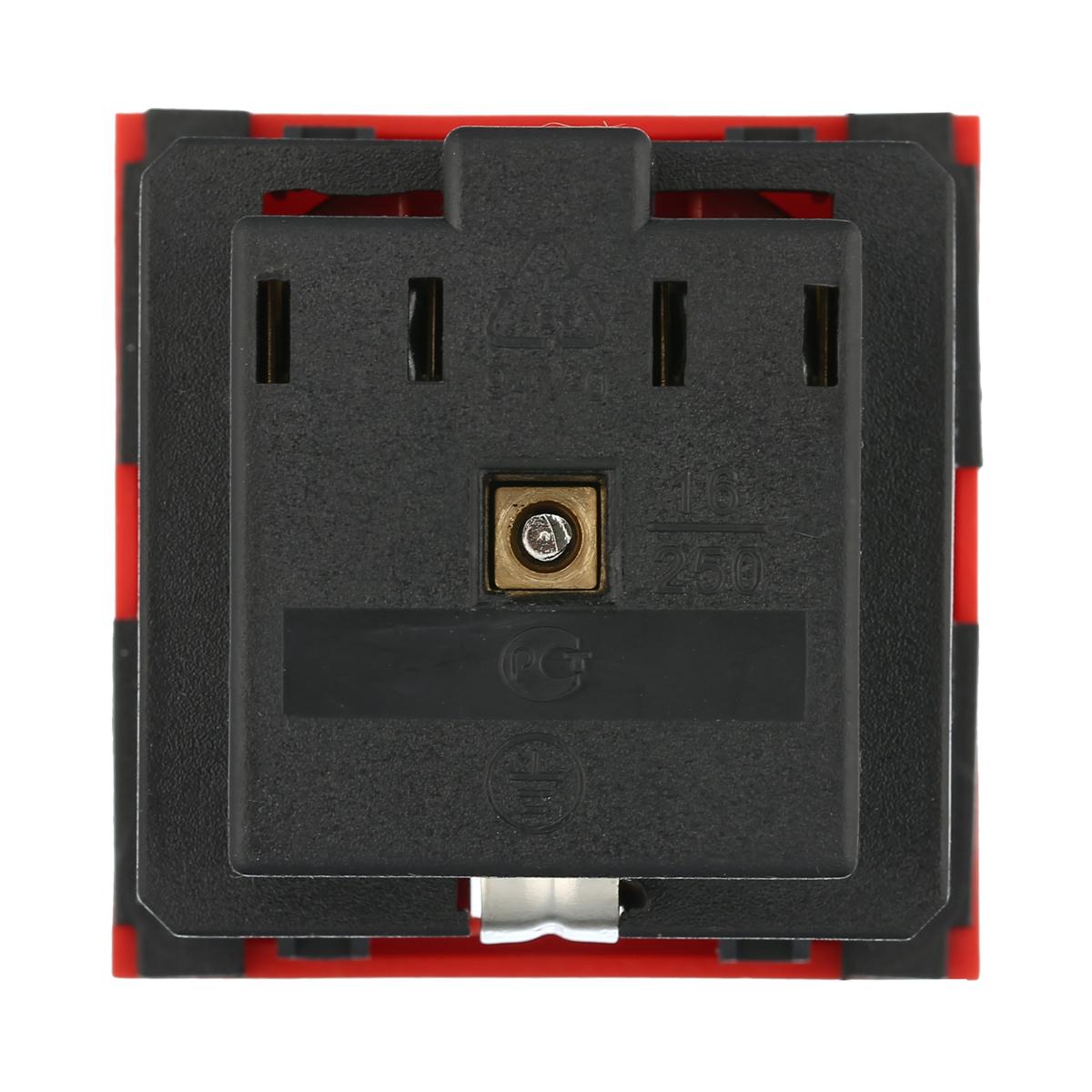 Розетка LK Studio с з/к, со шторками (красный) LK45 ( для выделения "чиcтого питания сети") 851107-1