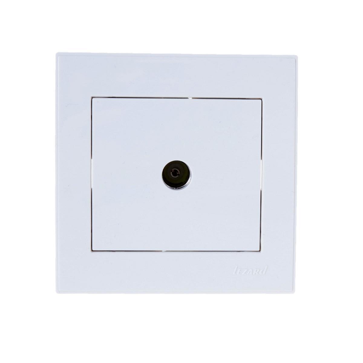 Розетка ТВ проходная Lezard Rain белая 703-0202-129