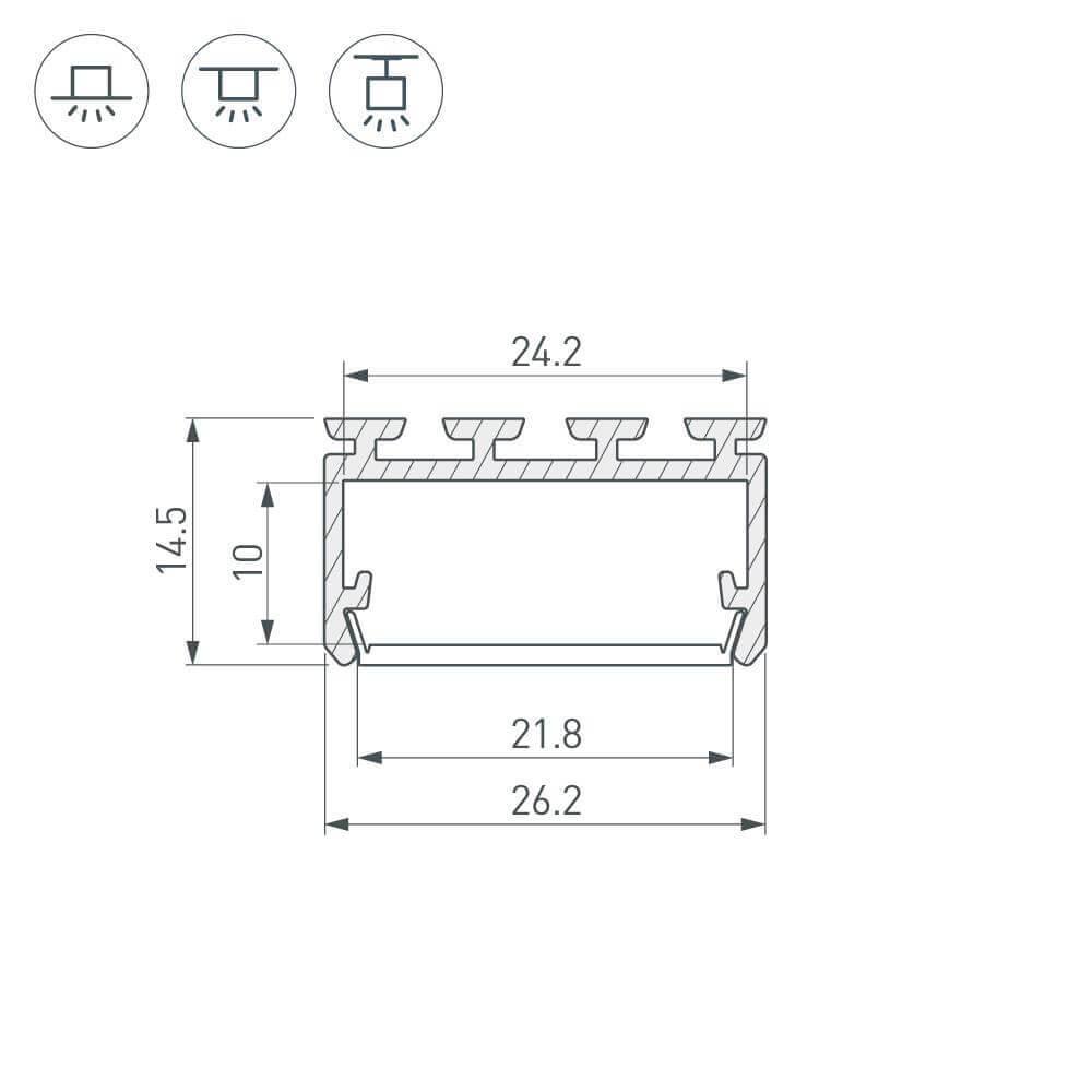 Профиль Arlight PLS-LOCK-H15-2000 ANOD 027737