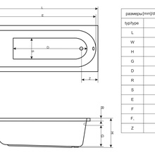 Акриловая ванна Actima Aurum Aero 170*70 см + аэромассаж, белая