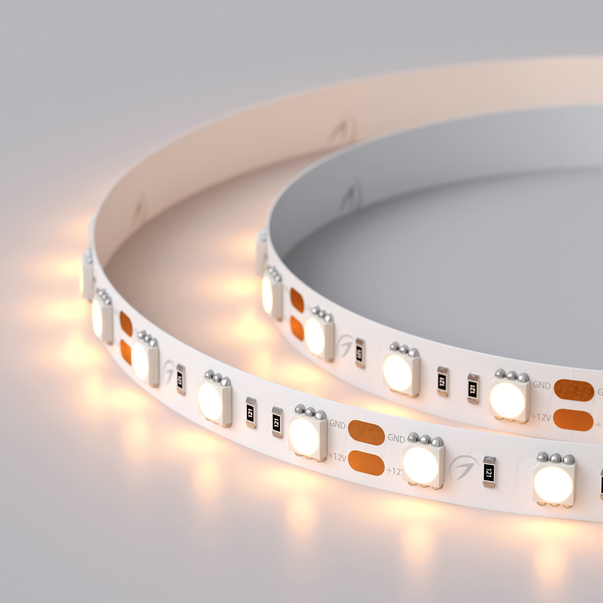 Лента RT 2-5000 12V Warm2400 2x (5060, 300 LED, LUX) (Arlight, 14.4 Вт/м, IP20)