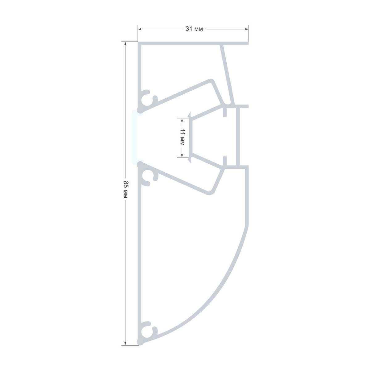 Профиль для натяжного потолка Apeyron 08-58