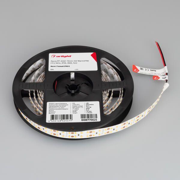 Светодиодная лента Arlight 19,2W/m 240LED/m 2835SMD теплый белый 5M 008770(2)