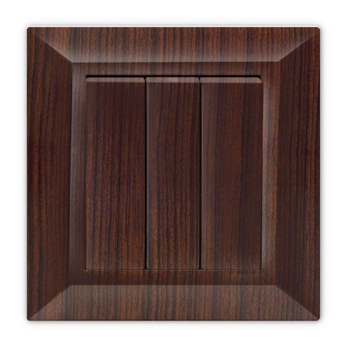 Выключатель трехклавишный Vesta-Electric Roma Mebel коричневый FVK010301FRN