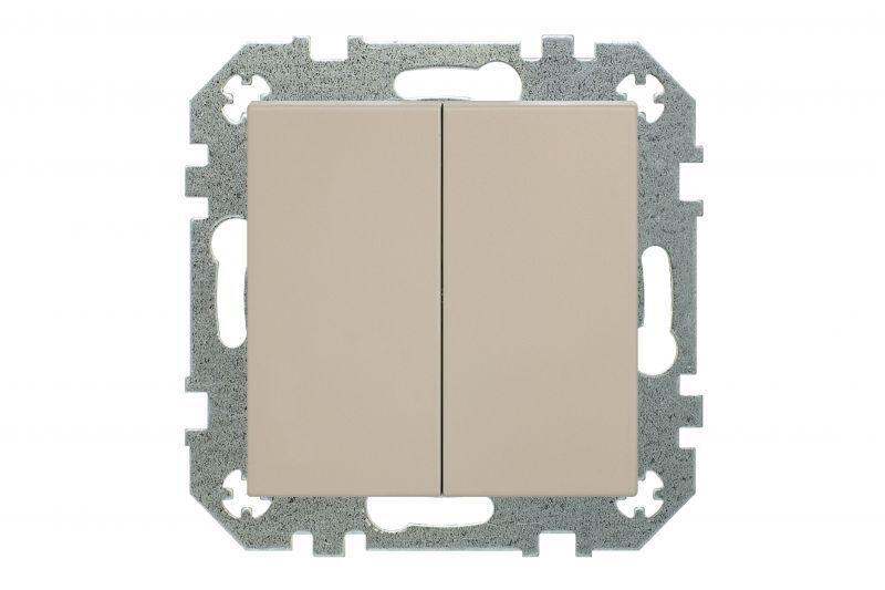 Выключатель двухклавишный Liregus Retro кремовый омбре 29-107