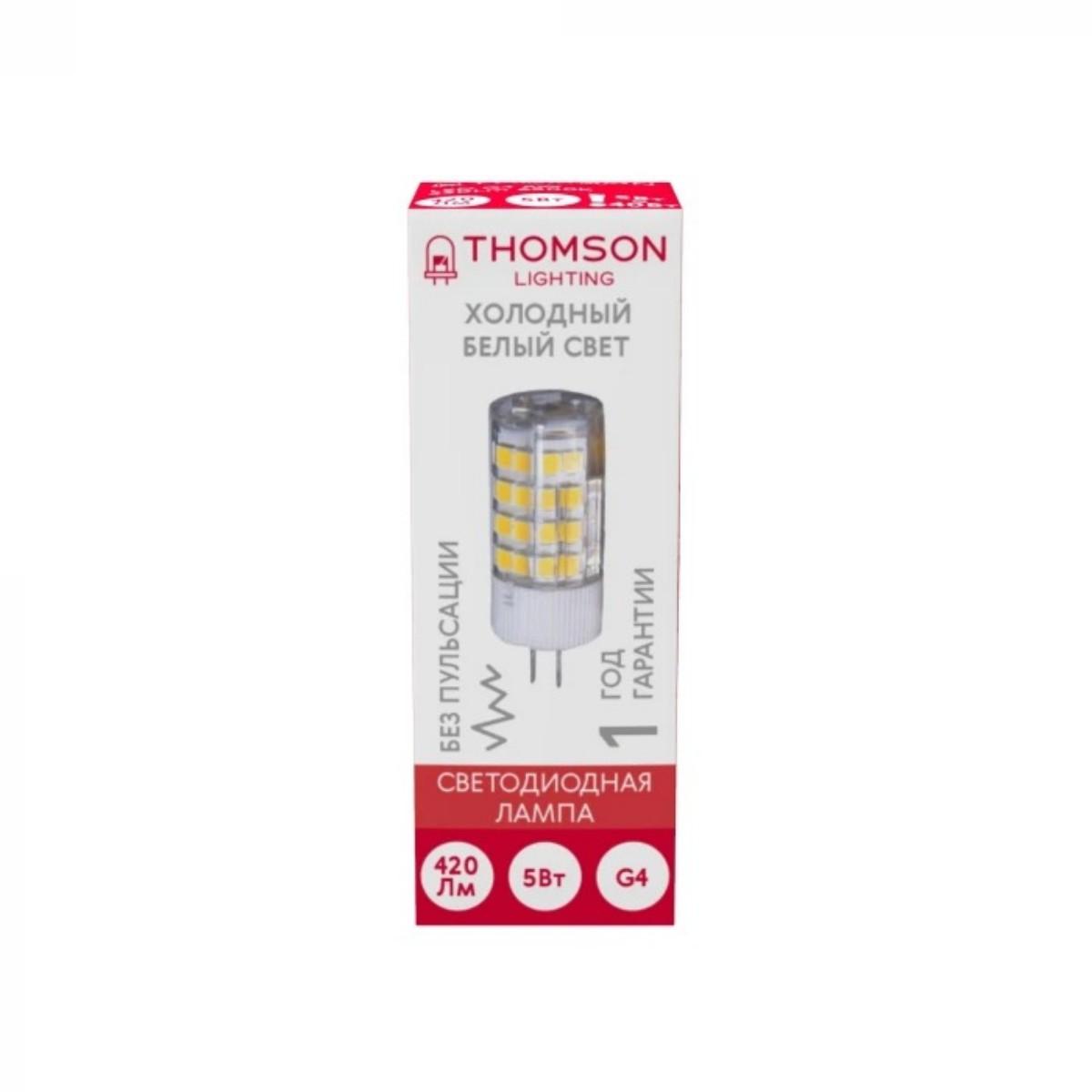 Лампа светодиодная Thomson G4 5W 6500K прозрачная TH-B4229