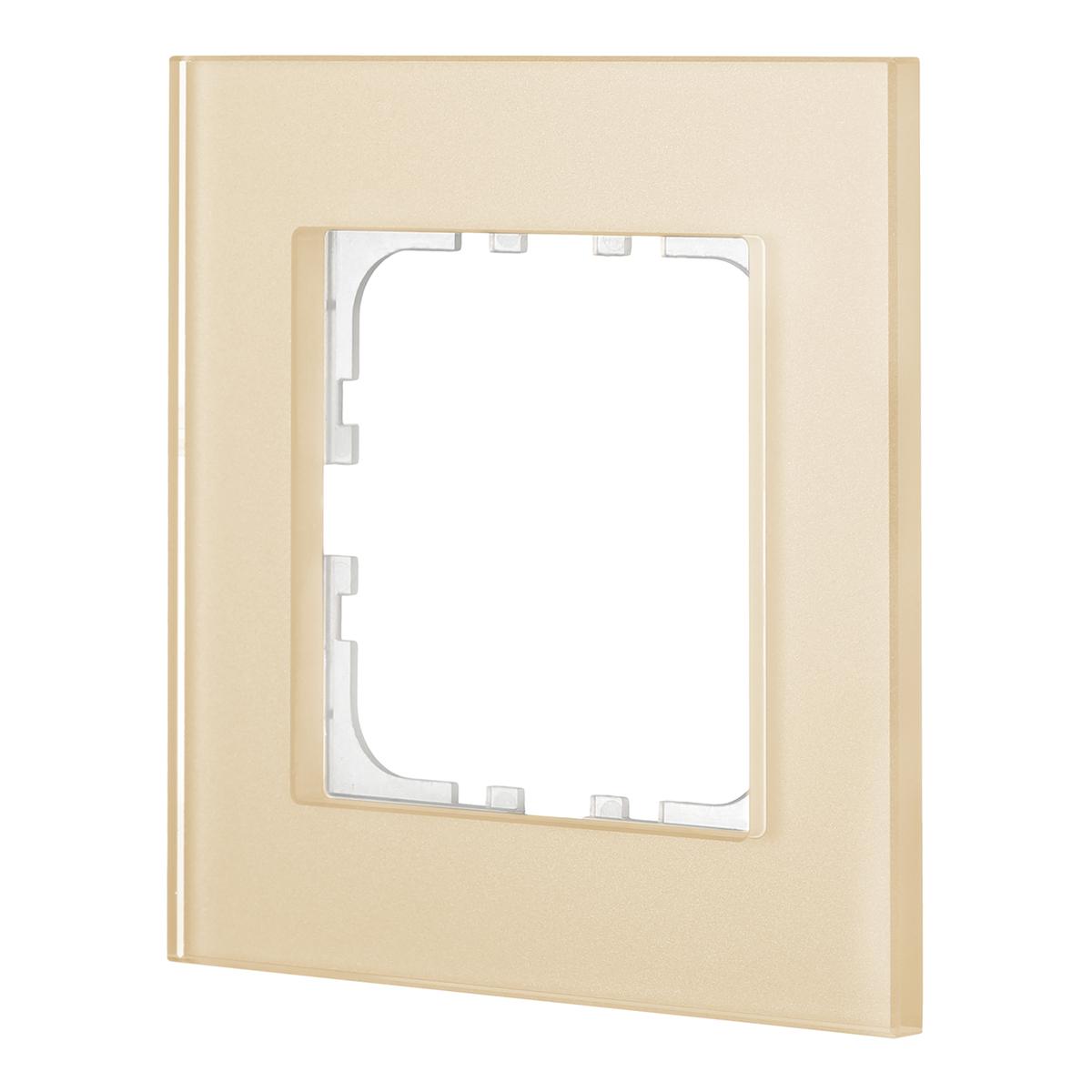 Рамка LK Studio 1-постовая, натуральное стекло (кремовый) LK80 844117-1