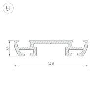 Профиль-держатель PHS-A-BASE-H7.4-2000 ANOD (Arlight, Алюминий)