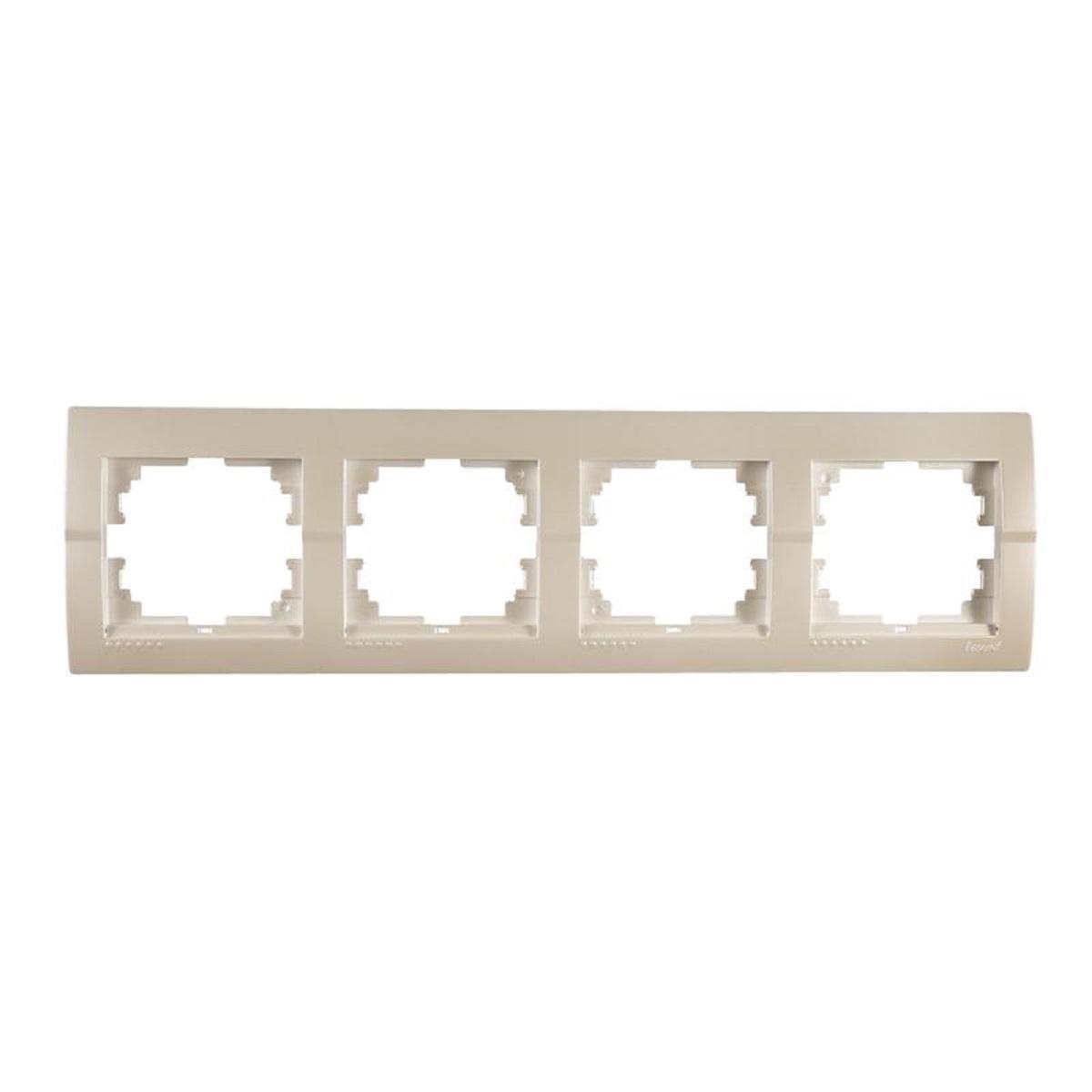 Рамка 4-ая горизонтальная Lezard Deriy белый жемчуг 702-3000-149