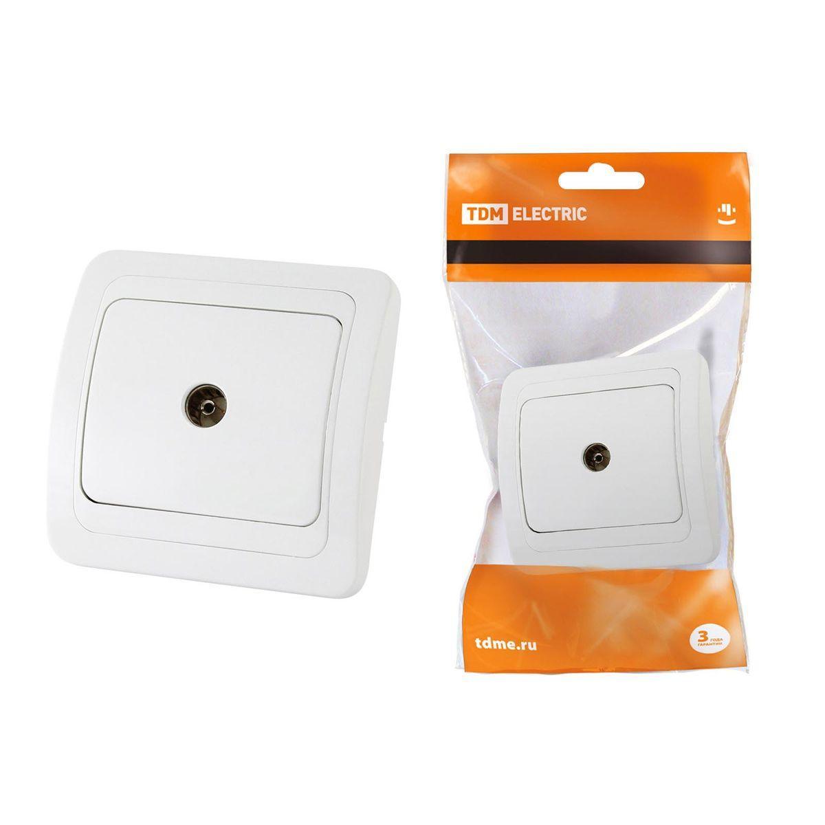 Розетка телевизионная TV TDM Electric Валдай белая SQ1804-0014