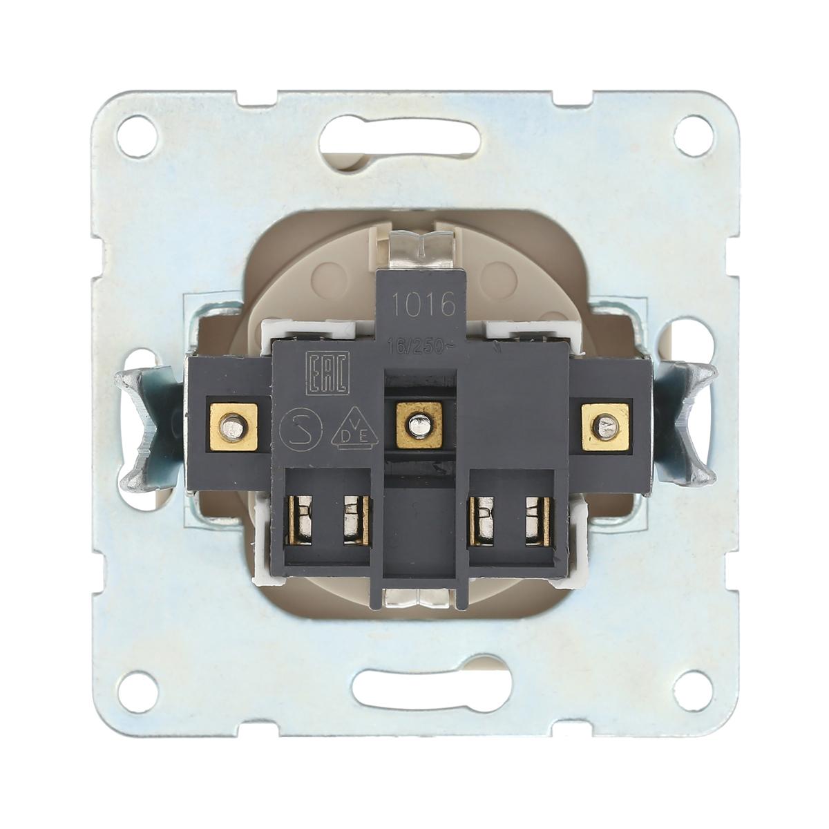 Розетка LK Studio с з/к, шторками и крышкой (бежевый) LK60 863401-1