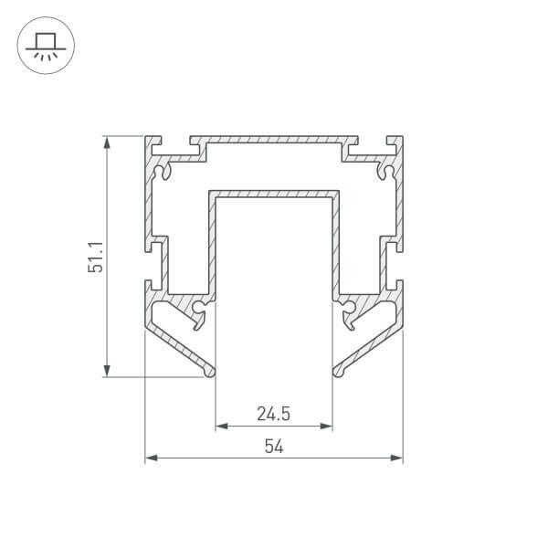 Профиль-держатель Arlight для магнитного шинопровода MAG-STRETCH-25-2000 035719