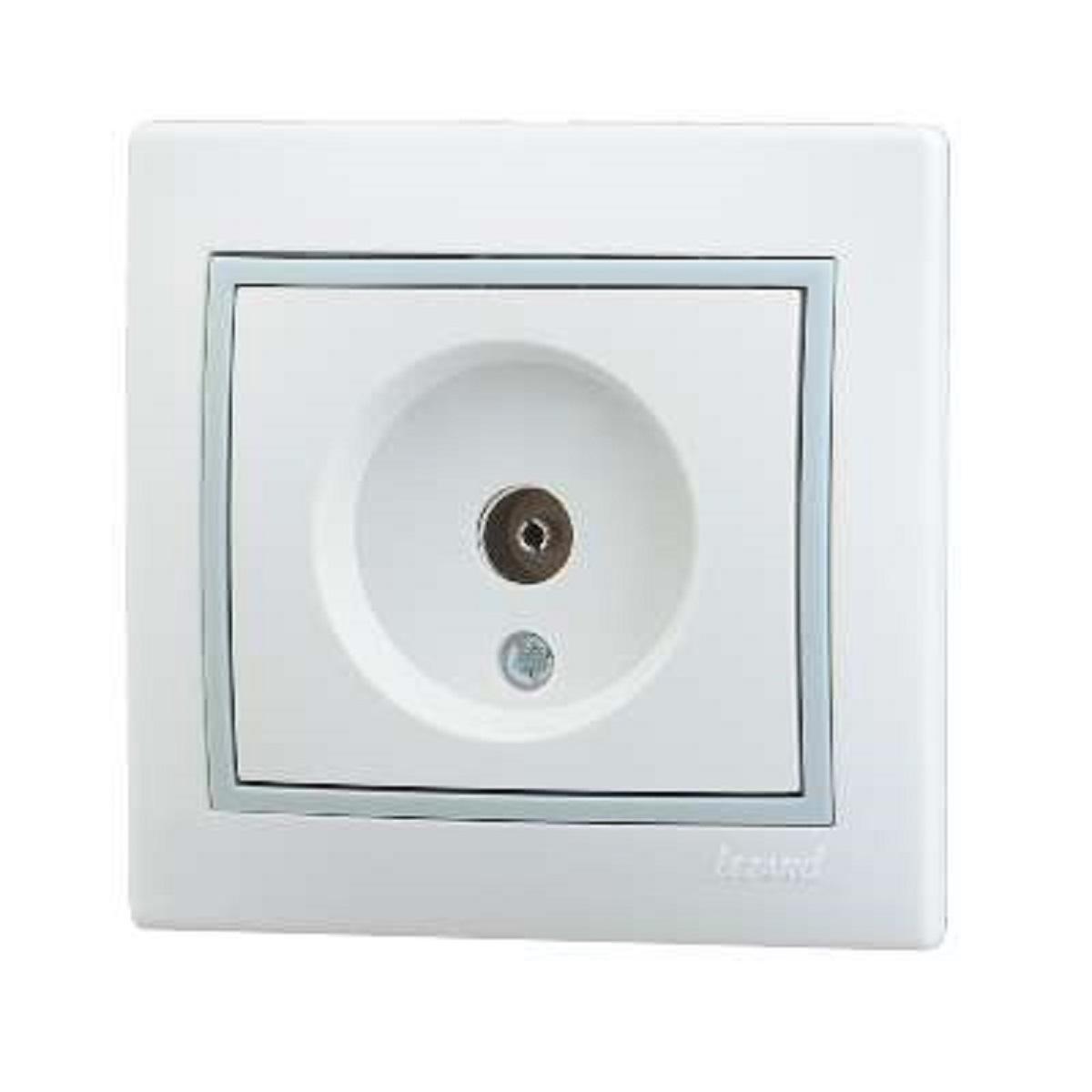 Розетка ТВ оконечная Lezard Mira белая с сер. вст. 701-0215-130