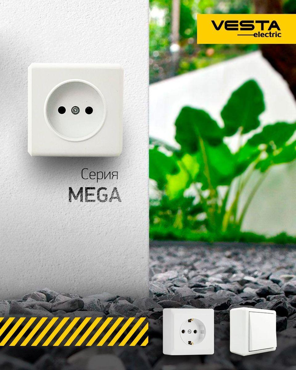 Розетка 2P Vesta-Electric Mega белый FRZ00030101BEL