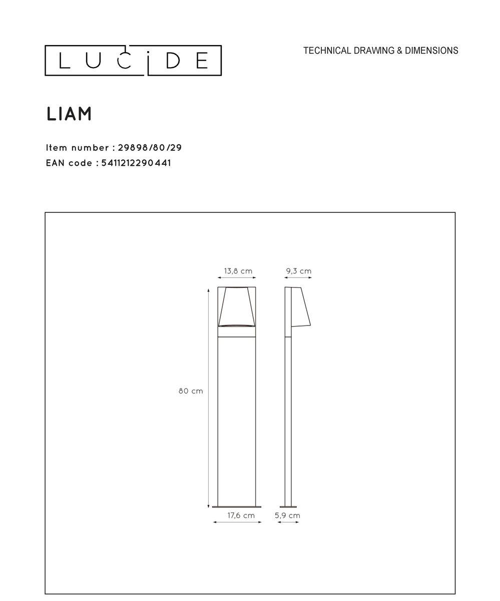 Уличный светильник Lucide Liam 29898/80/29