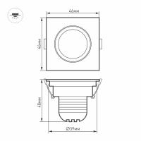 Светодиодный светильник LTM-S46x46WH 3W Warm White 30deg (Arlight, IP40 Металл, 3 года)