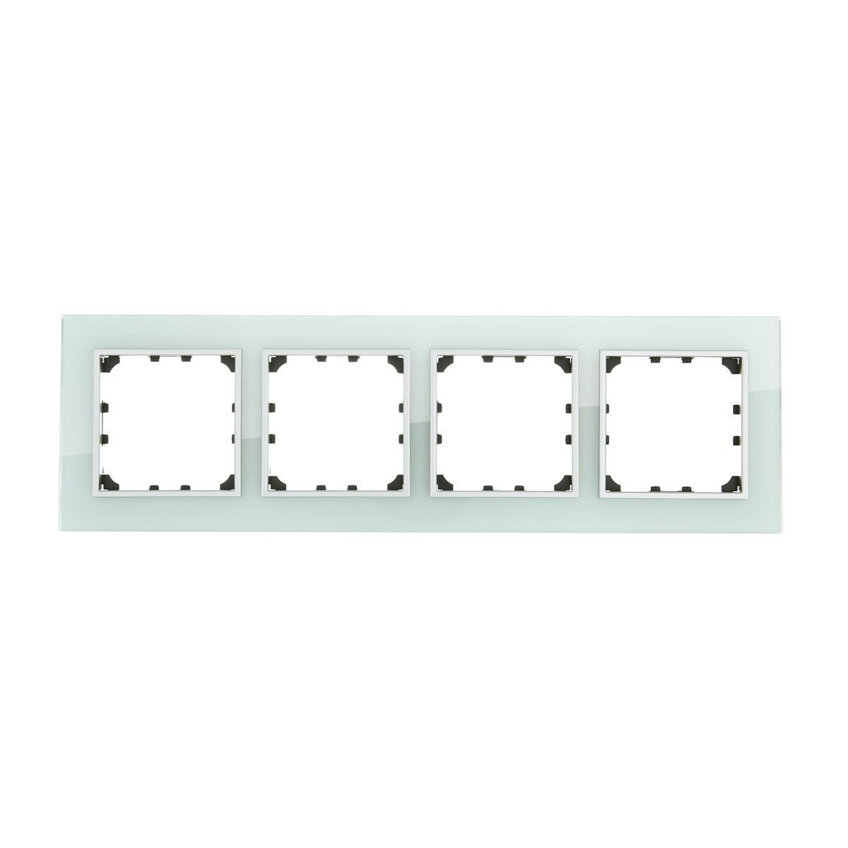 Рамка LK Studio 4-постовая из натурального светлого стекла LK60 864411-1