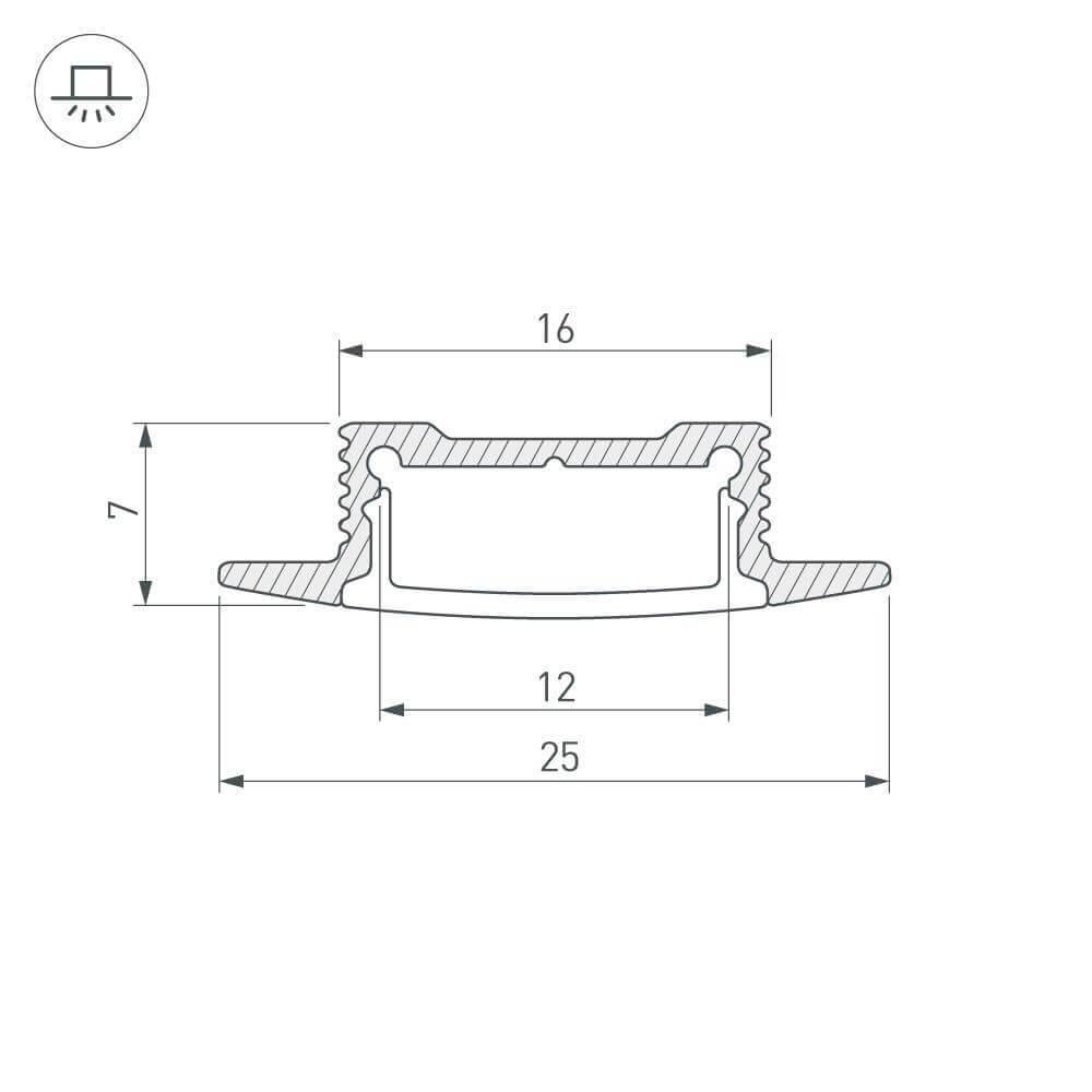Профиль Arlight SL-SLIM-H7-F25-2000 ANOD 023717