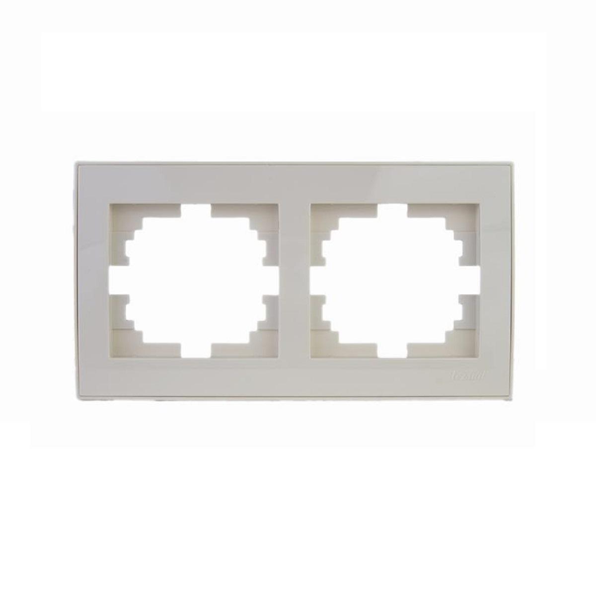 Рамка 2-ая горизонтальная Lezard Rain кремовая 703-0303-147