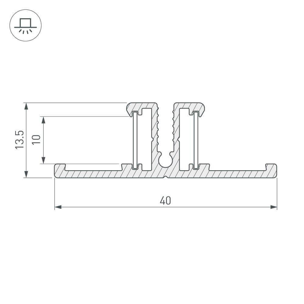 Профиль Arlight TOP-BACK-2000 ANOD (P10) 016981