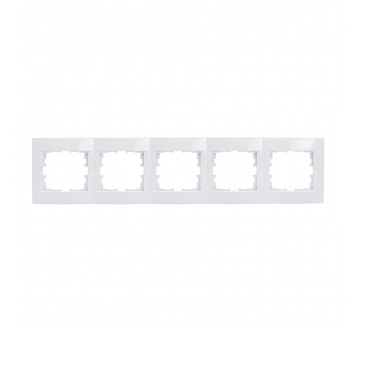 Рамка 5-ая горизонтальная Lezard Karina белая 707-0200-150
