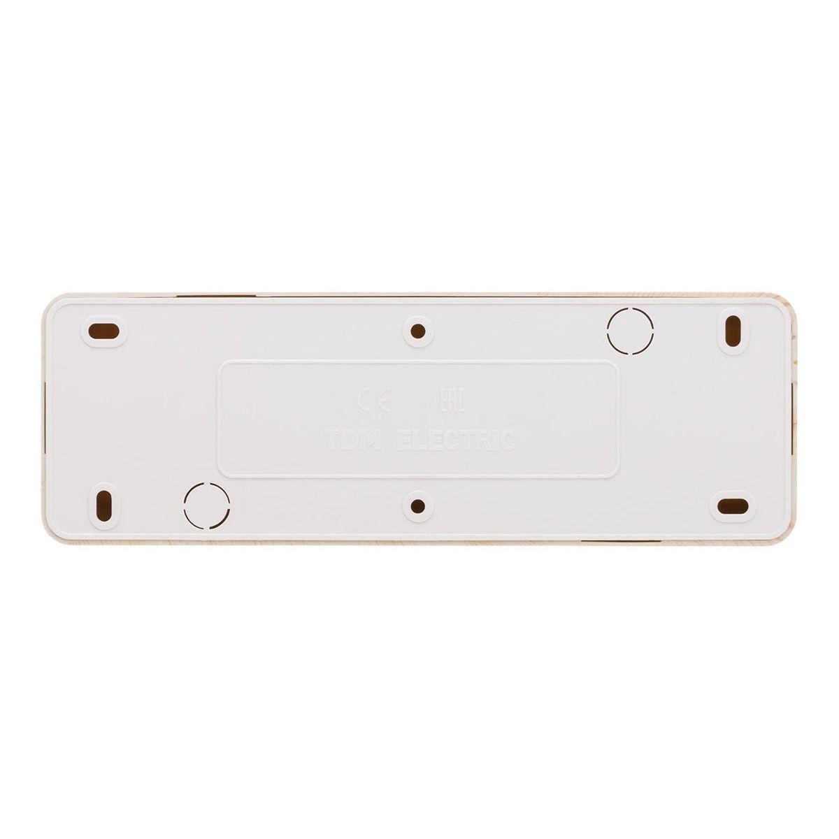 Розетка четырехместная 2P TDM Electric Ладога со шторками сосна SQ1801-0429