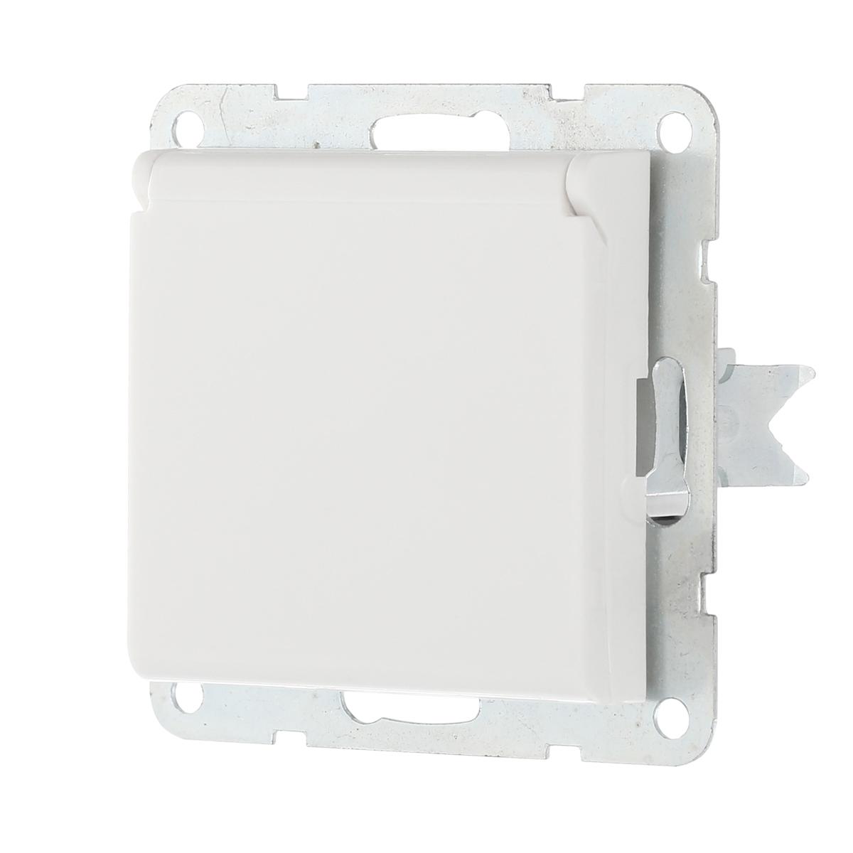 Розетка LK Studio с з/к, шторками и крышкой (белый) LK80 843404-1