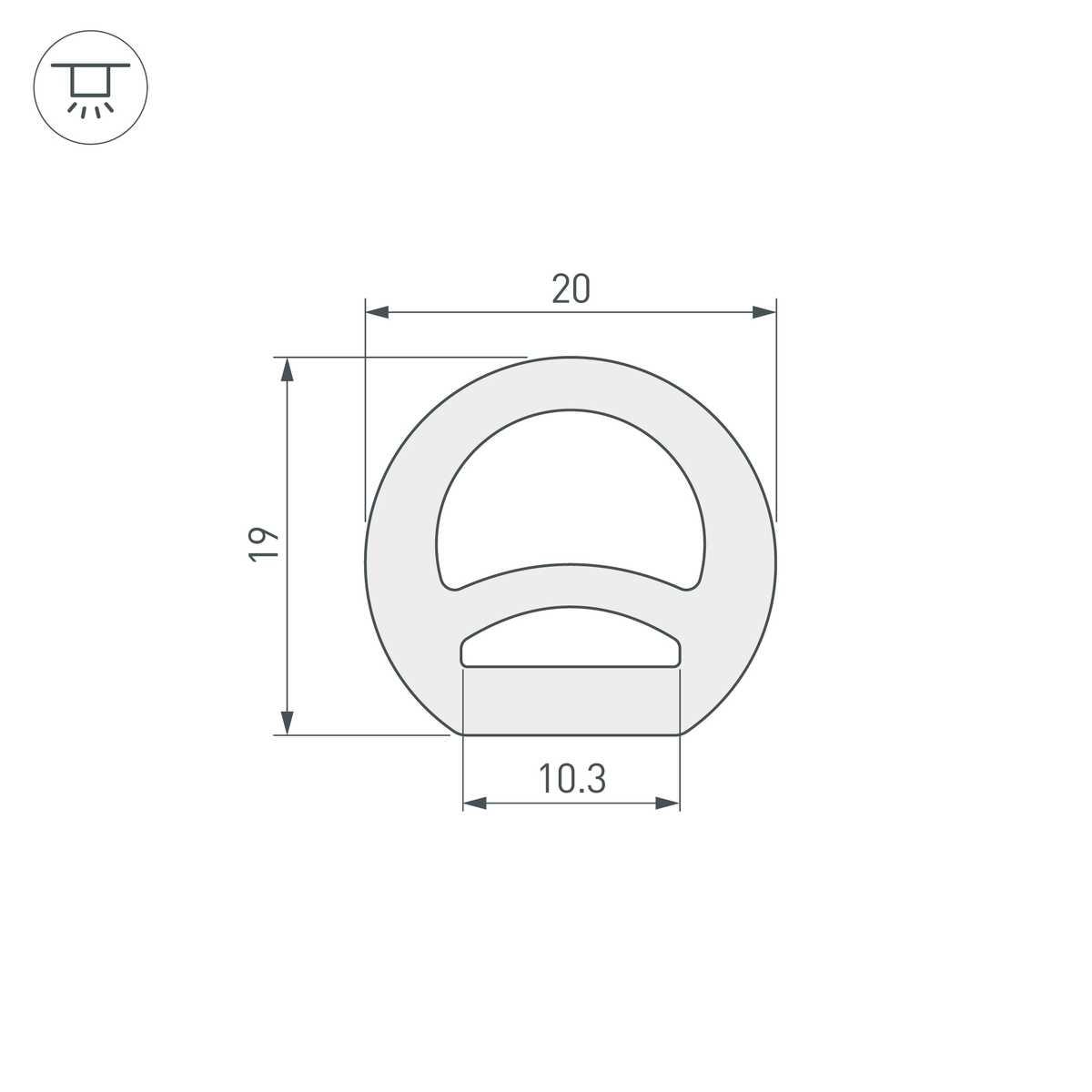 Профиль Arlight WPH-Flex-D20-Top-S10-20m White 041095