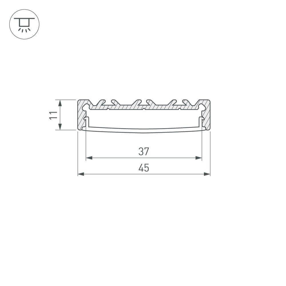 Профиль с рассеивателем Arlight ALU-SUPER-H10-2000 ANOD+FROST 014865