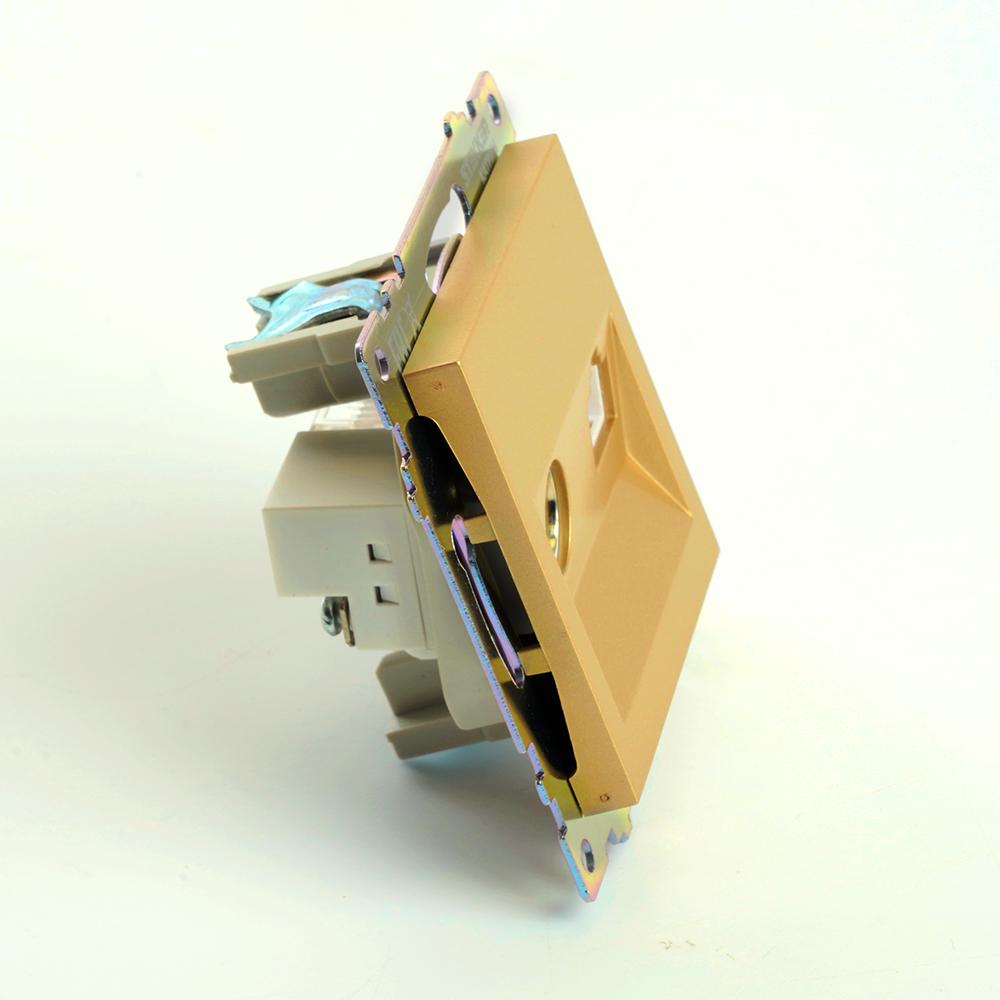 Розетка телевизионная TV + компьютерная RJ-45 Stekker Катрин золото GLS00-7106-08 49230