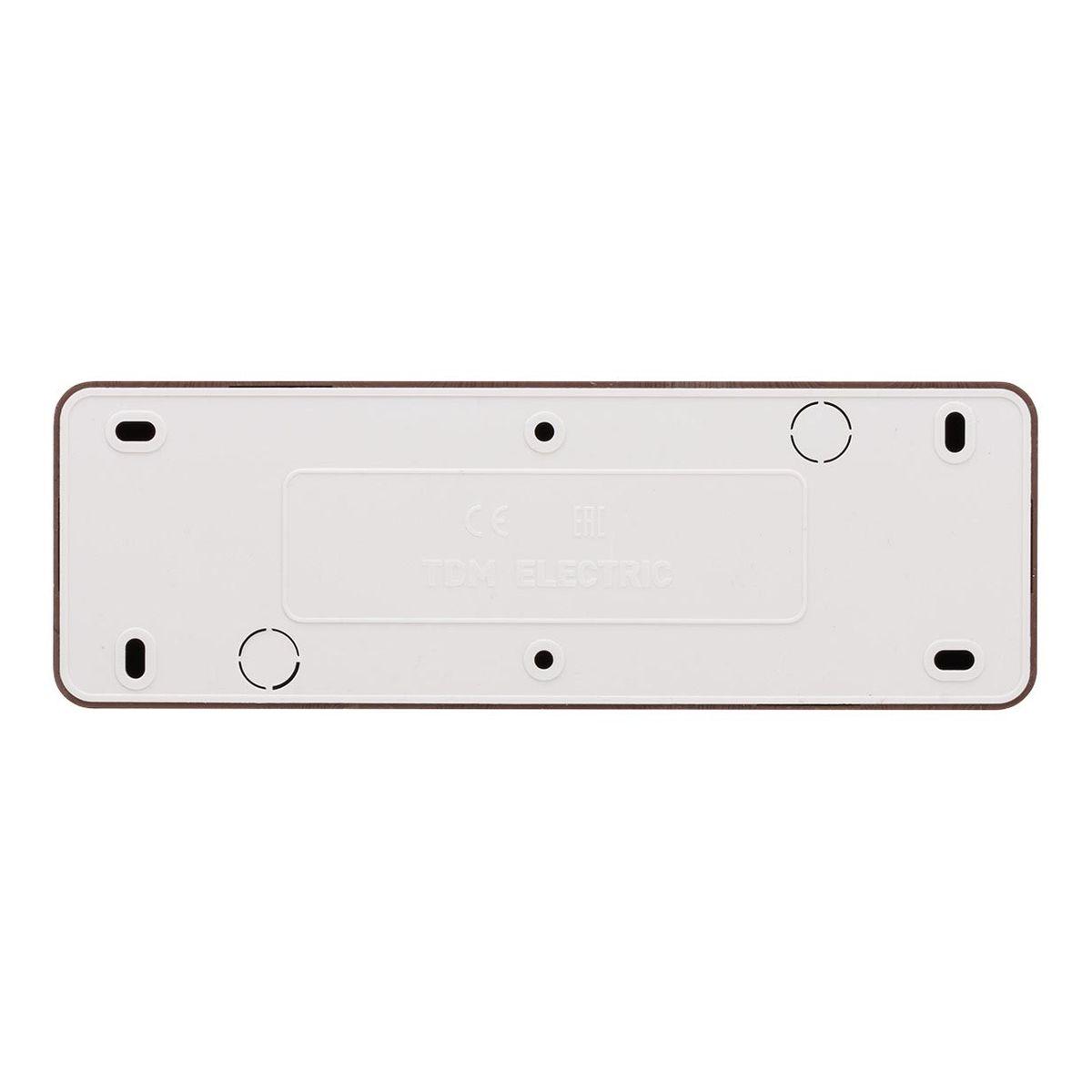 Розетка четырехместная 2P+PE TDM Electric Ладога со шторками бук SQ1801-0331