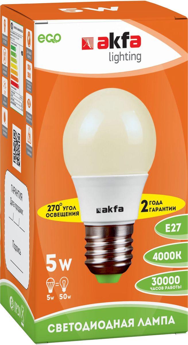 Лампа светодиодная Akfa Lighting E27 5W 4000K матовая FLLBL052740A