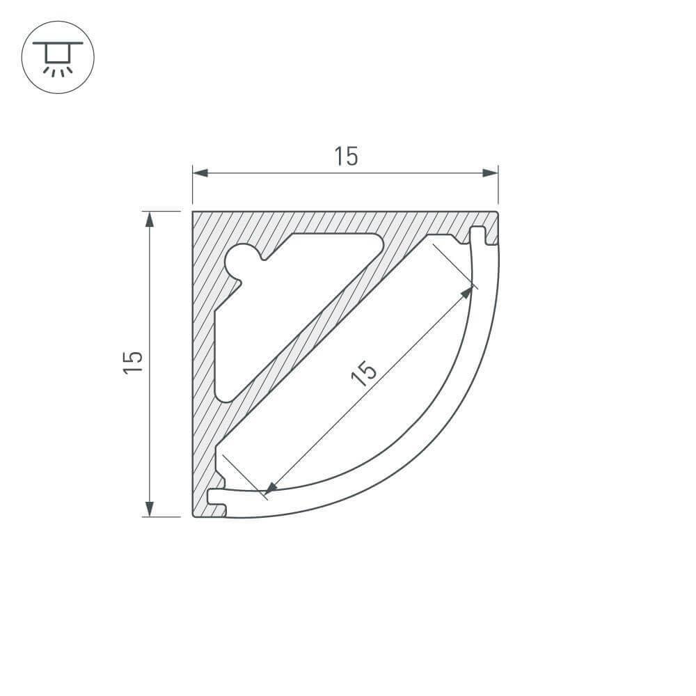 Профиль Arlight SL-KANT-H15-2000 ANOD 019327