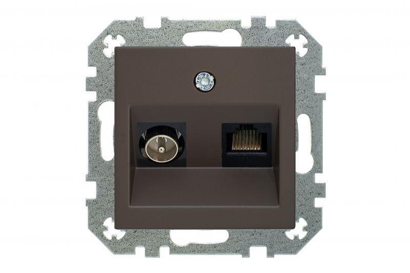 Розетка TV/RJ45 Liregus Retro коричневый омбре 29-034