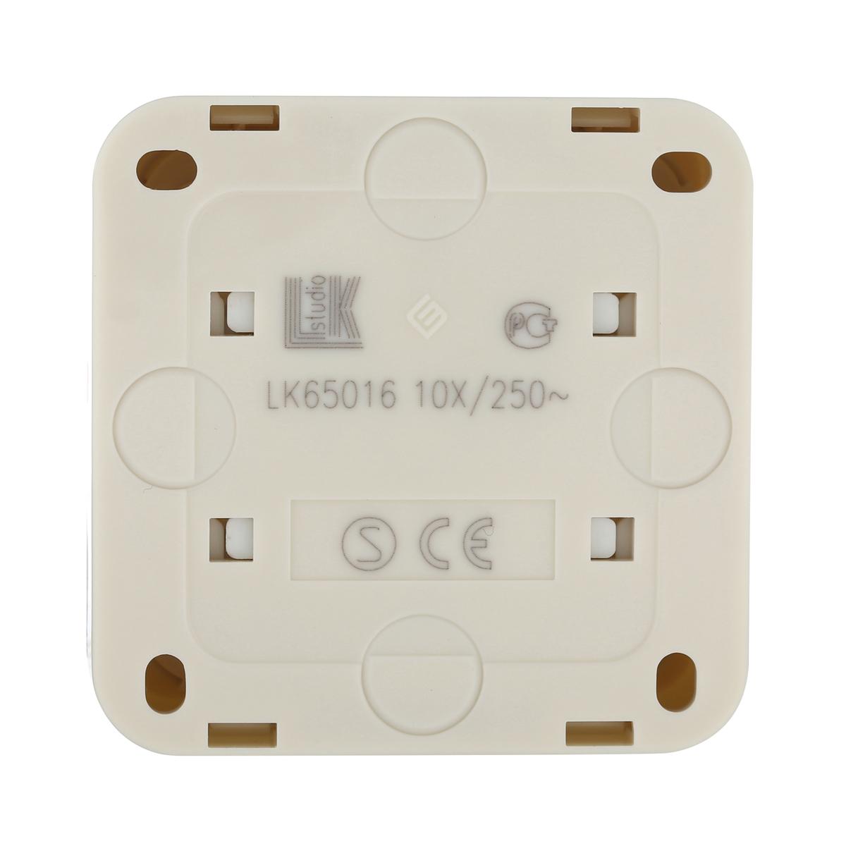 Выключатель LK Studio двухклавишный открытой установки, схема 5 (бежевый) 811101